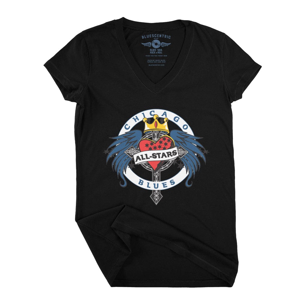 Chicago Blues All-Stars Women's V-neck T-shirt