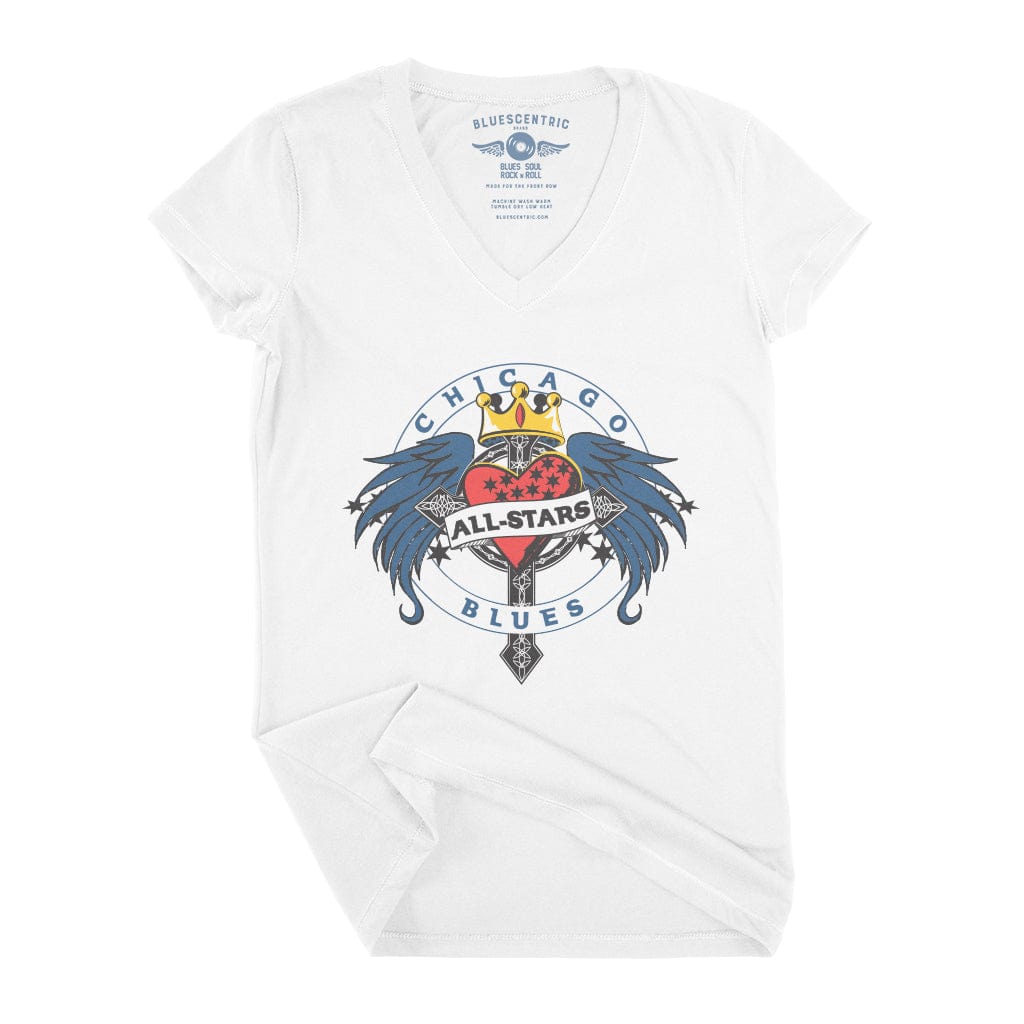 Chicago Blues All-Stars Women's V-neck T-shirt